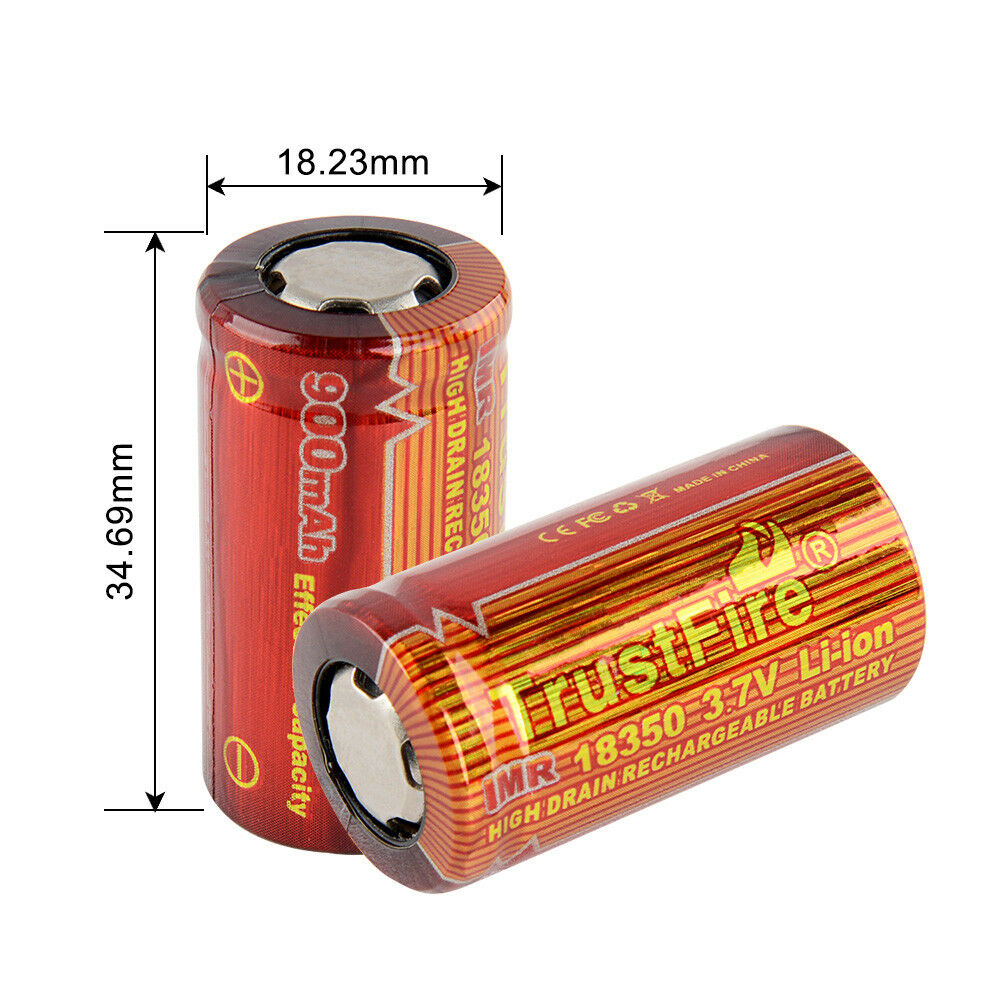 TrustFire IMR 18350 Li-Ionen Akku 900mAh 3,7V 10A Flat Top