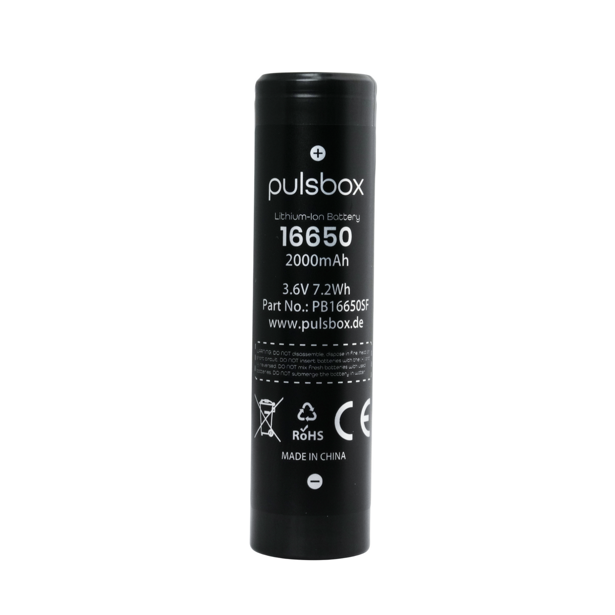 pulsbox 16650 Li-Ionen-Akku – 2000mAh, 6A, kompakt und zuverlässig