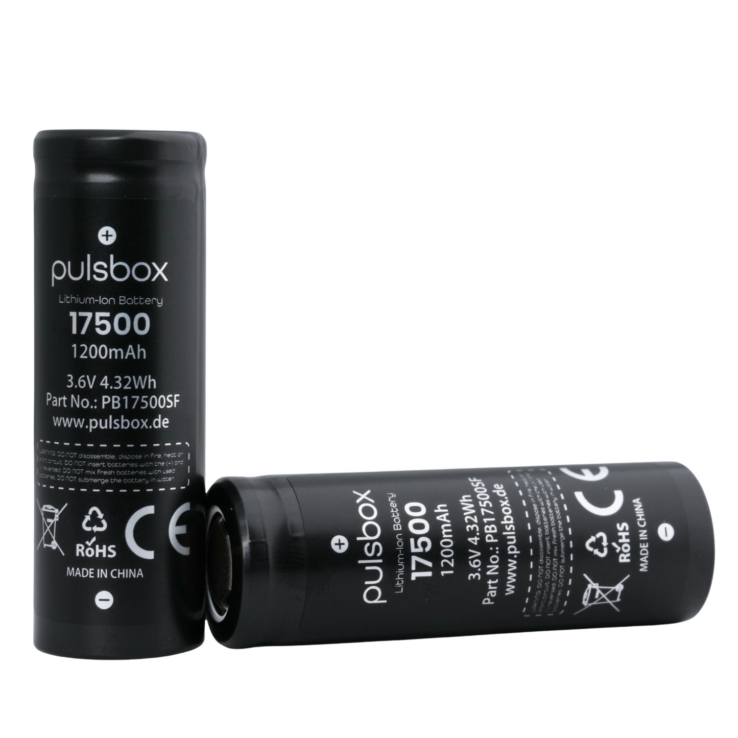 pulsbox 17500 Li-Ion Akku 3,7V 1200mAh, 3A Entladestrom