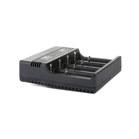 PureUltra C4 Ladegerät für 4x Li-Ion Akkus | 4-Schacht USB Akkuladegerät