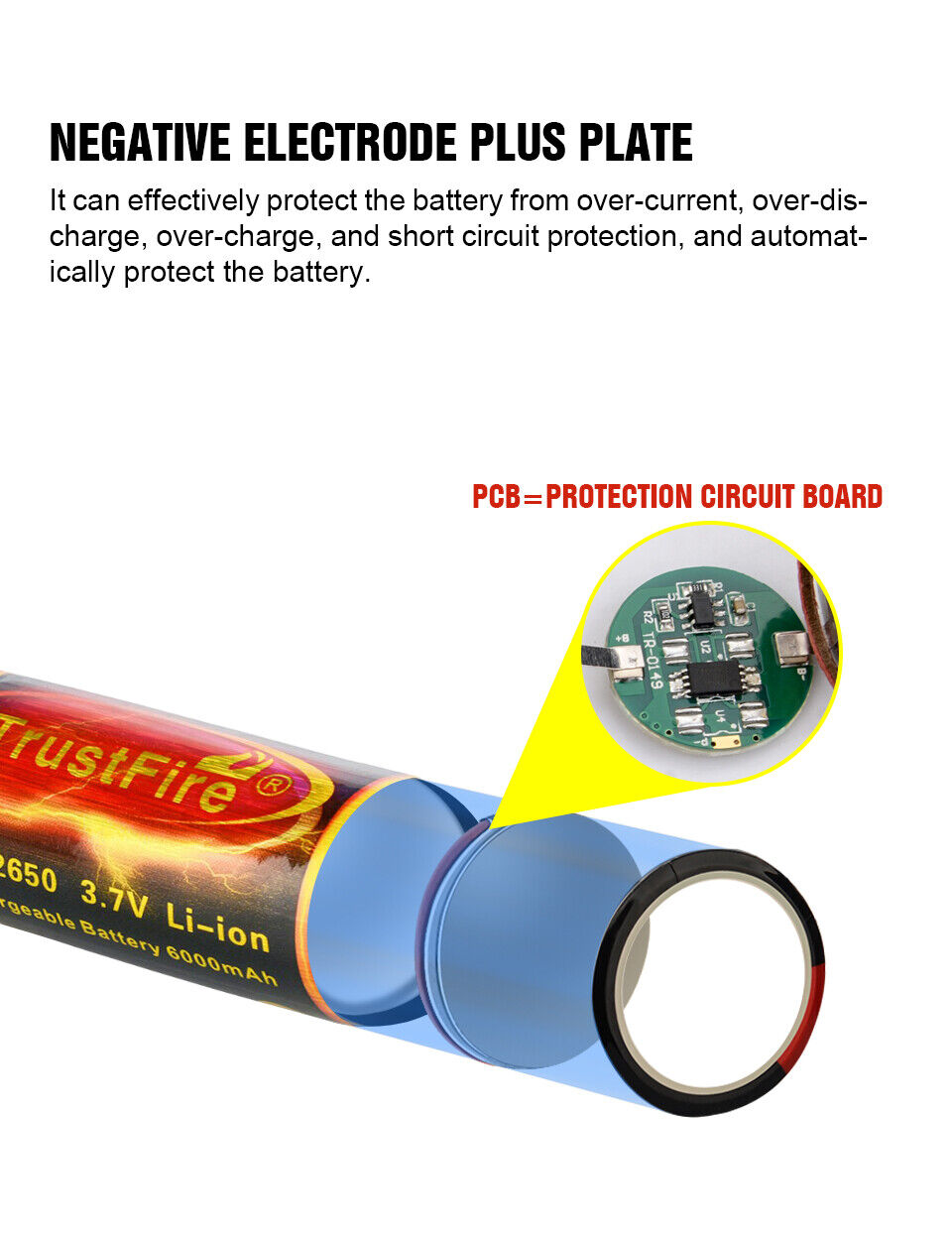 32650 6000mAh Akku PCB-Schutz