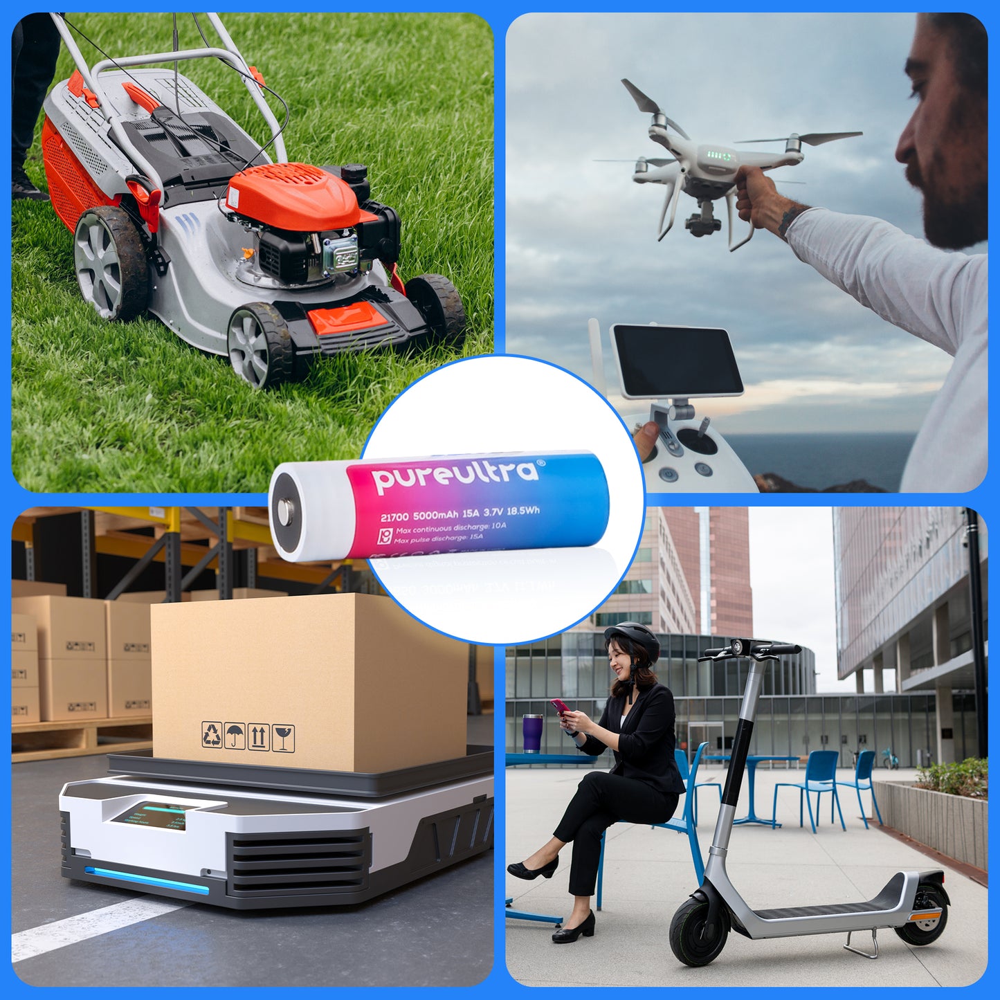 21700 5000 3.7V Li-Ion Akku | ohne Schutzschaltung | 15A High Drain