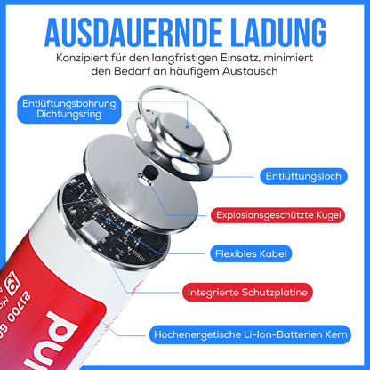 21700 6000mAh 3.7V Li-Ion Akku | Schutzschaltung integriert | 12A High Drain