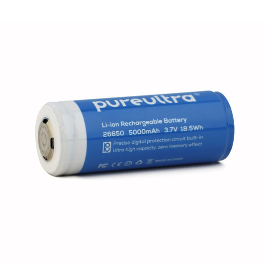 PureUltra 26650 Li-ion Akku – 5000mA | 3.7V | geschützt | wiederaufladbar