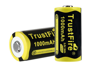 2 x TrustFire CR123A (17335) Li-Ionen Akku 1000mAh 3V wiederaufladbar