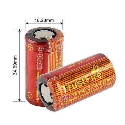 TrustFire IMR 18350 Li-Ionen Akku 900mAh 3,7V 10A Flat Top