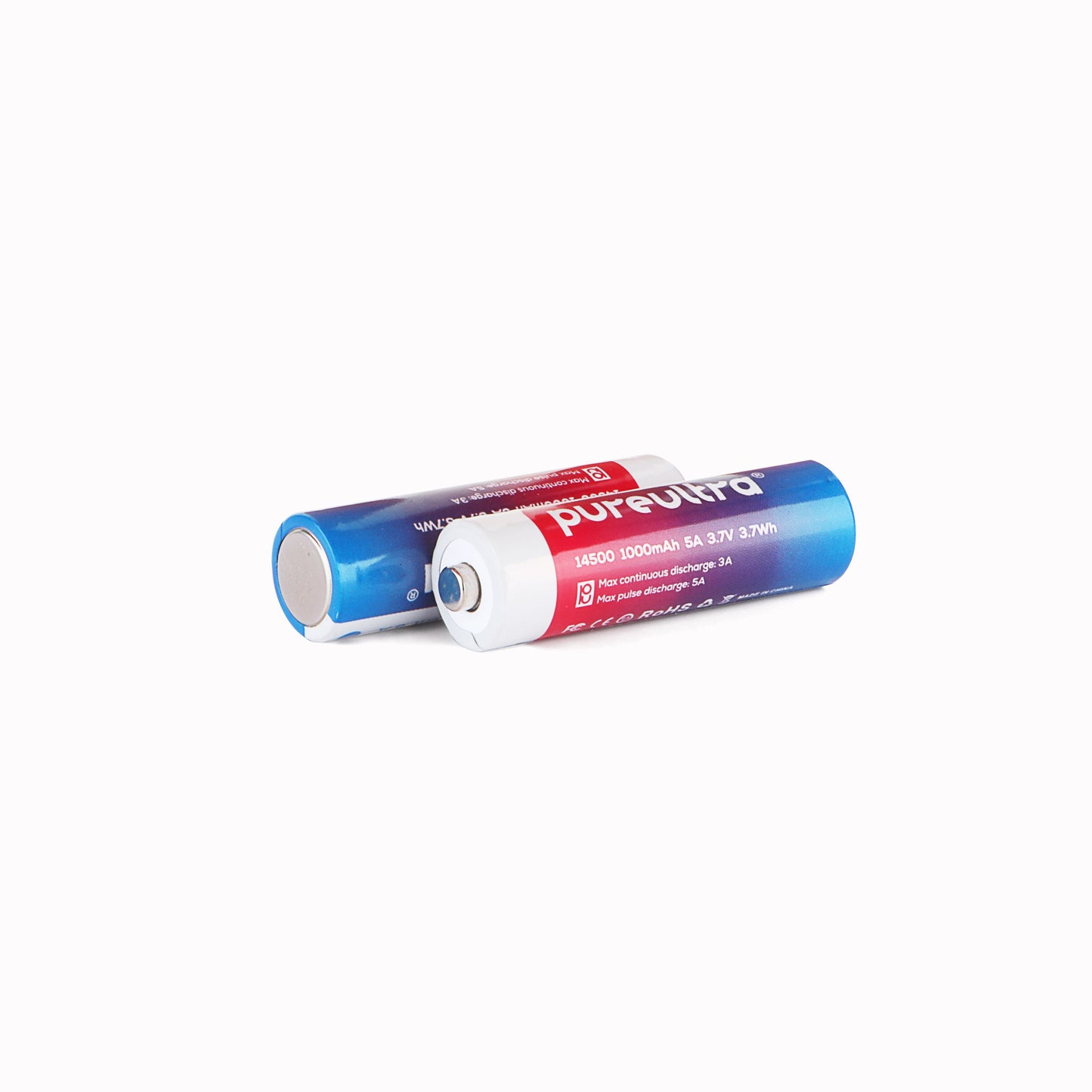PureUltra 14500 Li-Ion Akku 1000mAh – Wiederaufladbar mit PCB-Schutz – 3.7V Hochleistungsakku