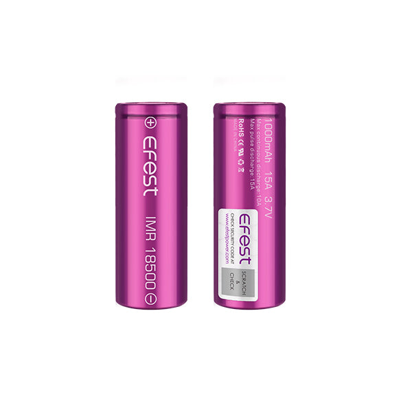 EFEST 18500 Li-Ion Akku 1000 mAh – Hochstromzelle 3,7 V | 15A | IMR Flat Top