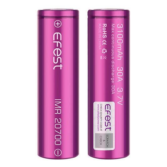 EFEST 20700 Li-Ion Akku 3100 mAh – Hochstromzelle 3,7 V | 30A Dauerlast | Flat Top IMR