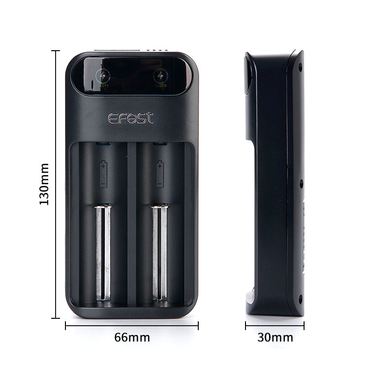 EFEST LUSH Q2 Li-Ion Ladegerät – 2-Schacht Schnellladegerät mit Netzanschluss & Schutzfunktion