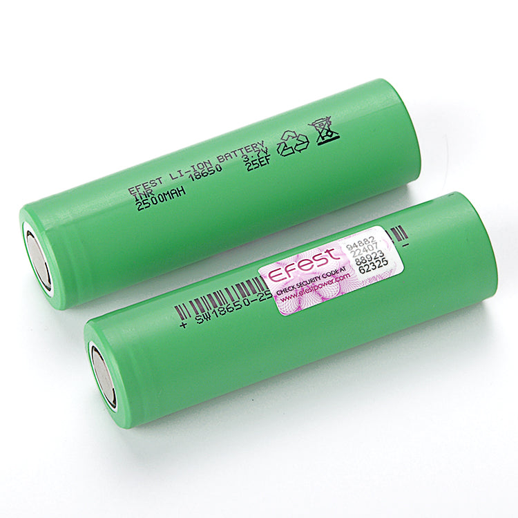 EFEST 18650 Li-Ion Akku 2500mAh – Hochstromzelle 3,7 V | 25A | INR Flat Top