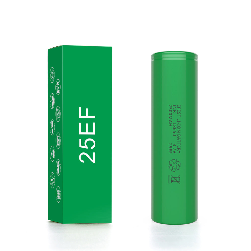 EFEST 18650 Li-Ion Akku 2500mAh – Hochstromzelle 3,7 V | 25A | INR Flat Top