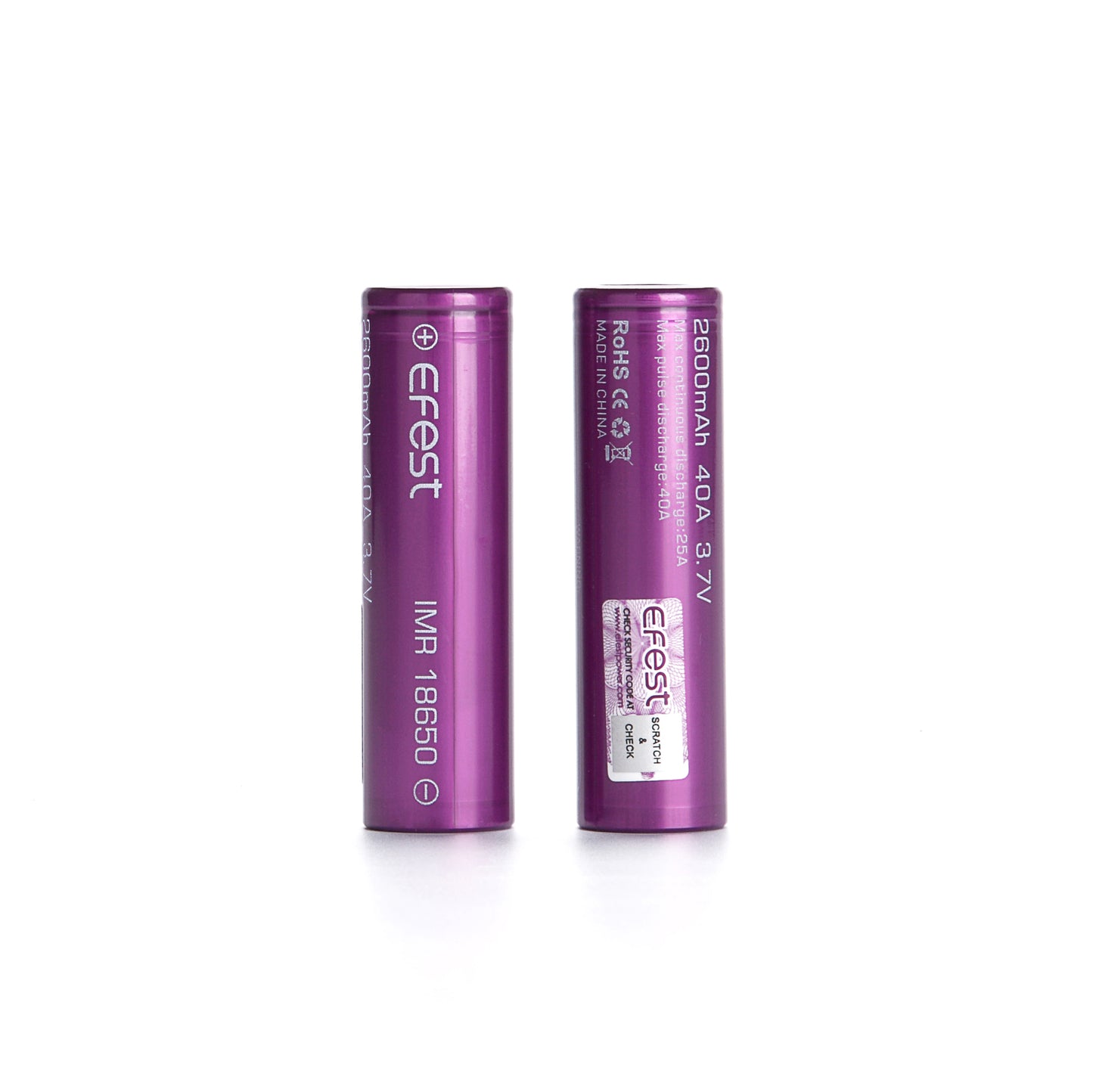 EFEST 18650 Li-Ion Akku 2600 mAh – Hochstromzelle 3,7 V | 40A | IMR Flat Top