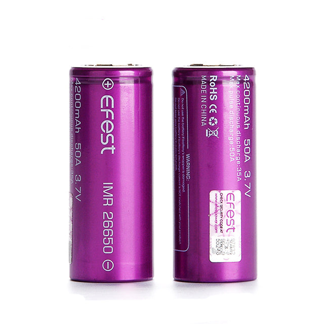 EFEST 26650 Akku 4200mAh 3,7V – Li-Ion Hochleistungsakku | 20A Dauerlast, 50A Puls | IMR ungeschützt