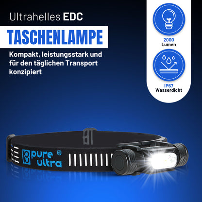 HR9 LED Stirnlampe 900 Lumen | Rotlicht | 18650 4000mAh | USB-C | IP66 Outdoor