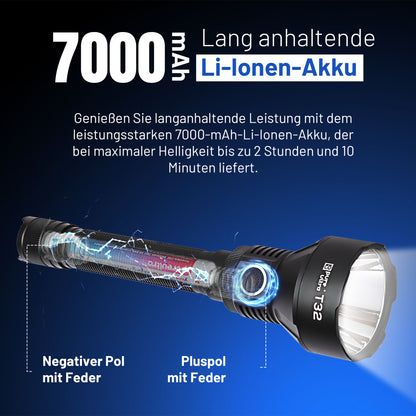 T32 Taschenlampe, 3.200 Lumen, 1.150 Meter Reichweite, Hochleistungs-LED, Wasserdicht & Robust für Outdoor- und Professionellen Einsatz