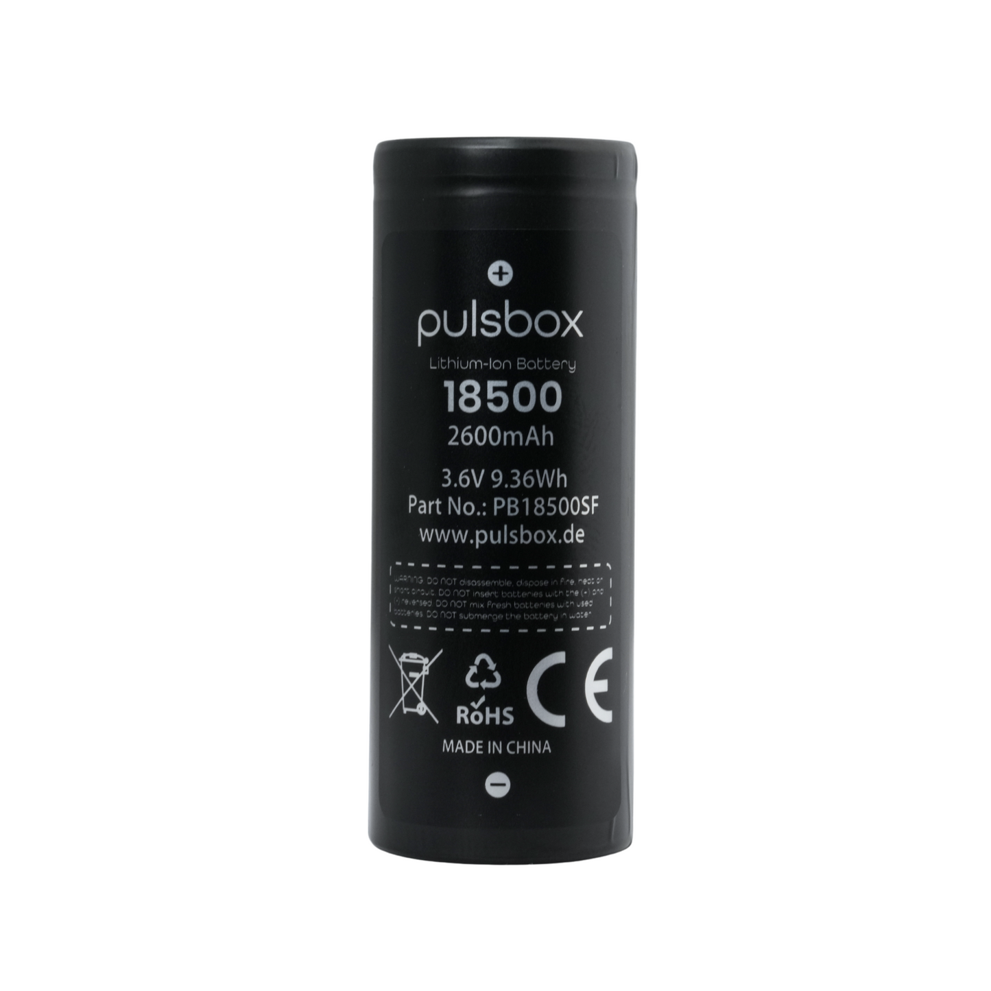 pulsbox 18500 Li-Ion Akku 3,7V 2600mAh, 5A Entladestrom