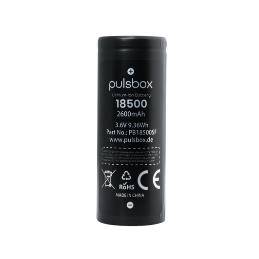 pulsbox 18500 Li-Ion Akku 3,7V 2600mAh, 5A Entladestrom