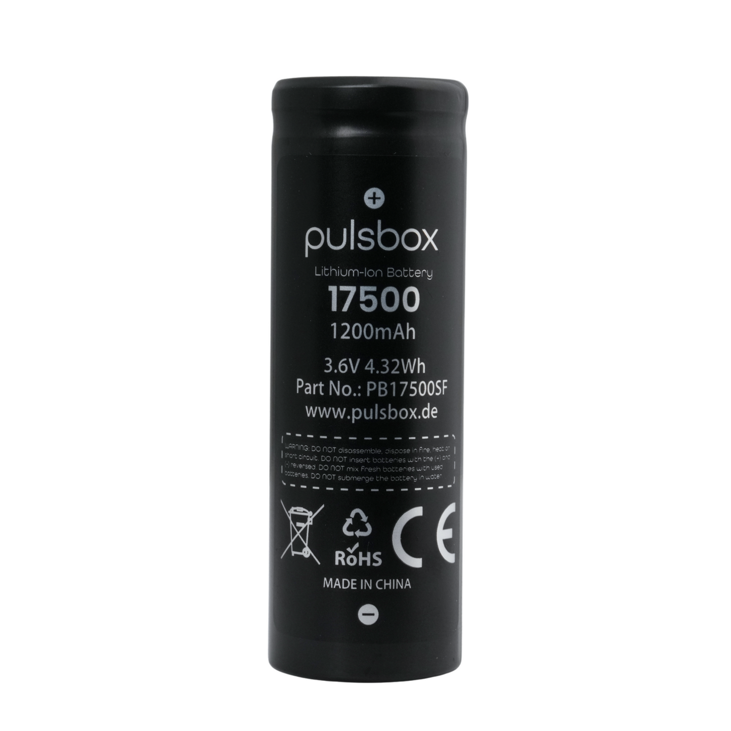 pulsbox 17500 Li-Ion Akku 3,7V 1200mAh, 3A Entladestrom