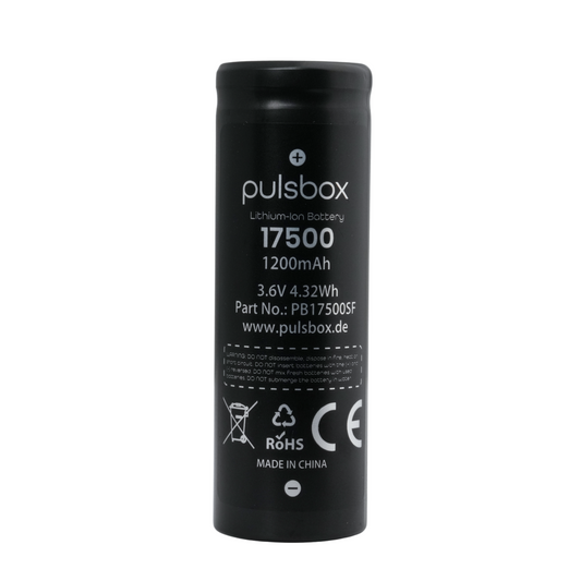 pulsbox 17500 Li-Ion Akku 3,7V 1200mAh, 3A Entladestrom