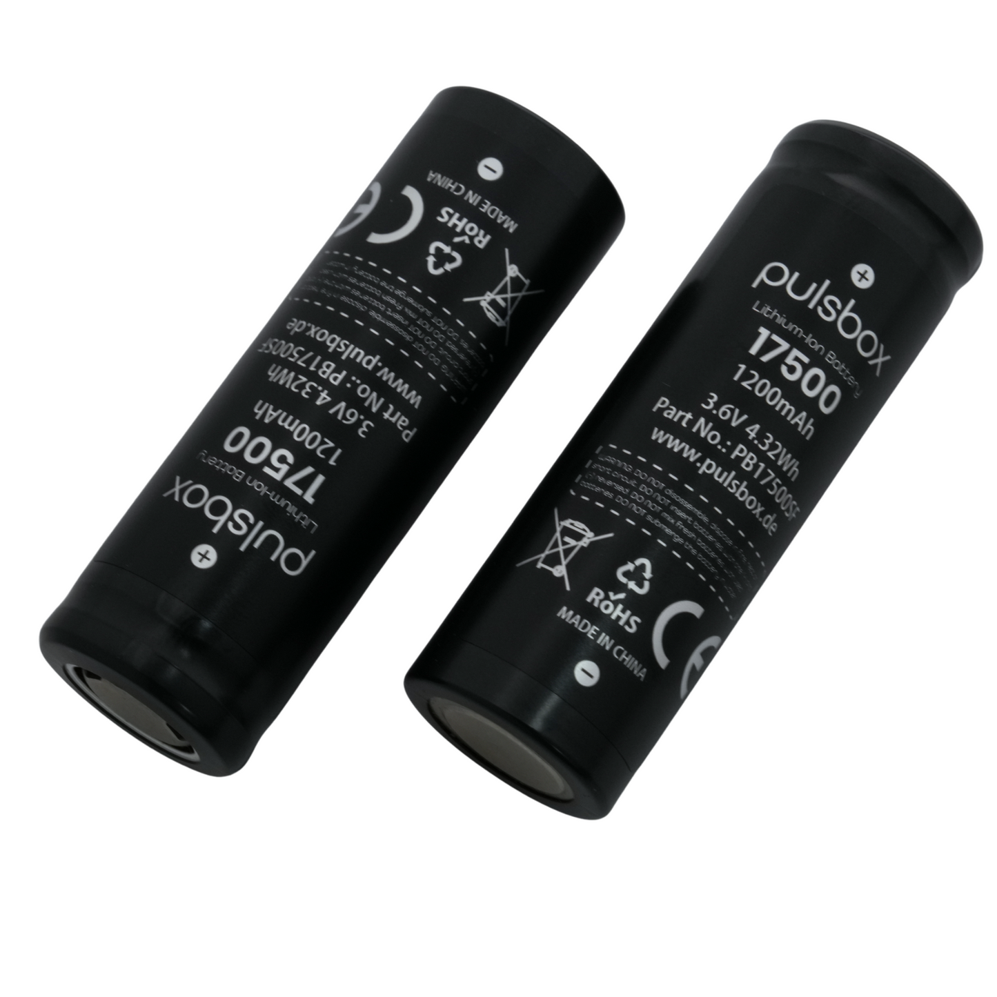 pulsbox 17500 Li-Ion Akku 3,7V 1200mAh, 3A Entladestrom