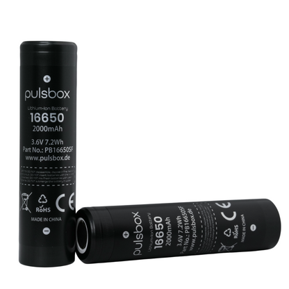 pulsbox 16650 Li-Ionen-Akku – 2000mAh, 6A, kompakt und zuverlässig