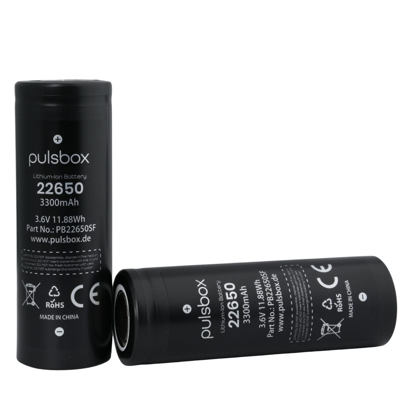 pulsbox 22650 Li-Ion Akku 3,7V 3000mAh, 15A Entladestrom