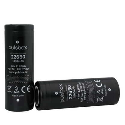 pulsbox 22650 Li-Ion Akku 3,7V 3000mAh, 15A Entladestrom
