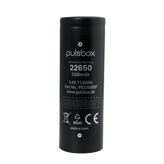 pulsbox 22650 Li-Ion Akku 3,7V 3000mAh, 15A Entladestrom