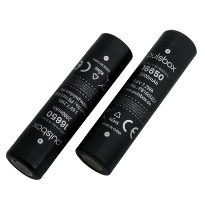 pulsbox 16650 Li-Ionen-Akku – 2000mAh, 6A, kompakt und zuverlässig