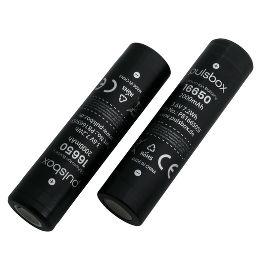 pulsbox 16650 Li-Ionen-Akku – 2000mAh, 6A, kompakt und zuverlässig