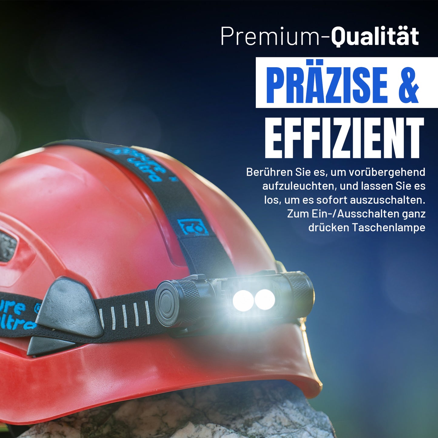 H12 Stirnlampe Wiederaufladbar 1200 Lumen, Neutralweiße LEDs, 150m Reichweite, 18650 4000mAh Akku, USB-C Ladung, IP66 Wasserdicht, Ideal für Outdoor & Profi-Einsatz