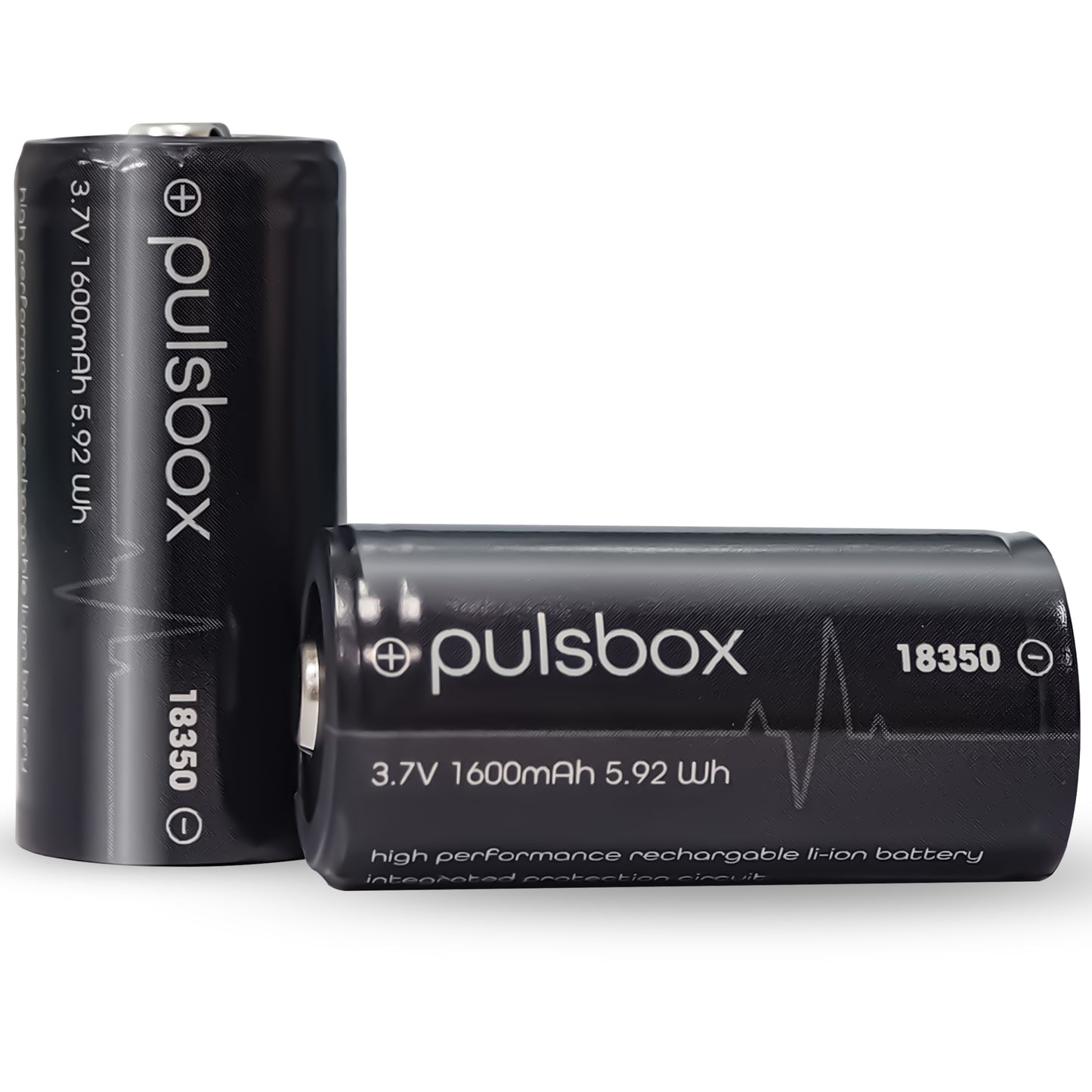 pulsbox 18350 | 18400 Li-Ion Akku 3,7V 1600mAh integrierte PCB-Schutzschaltung