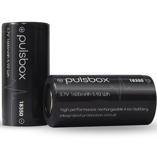 pulsbox 18350 | 18400 Li-Ion Akku 3,7V 1600mAh integrierte PCB-Schutzschaltung