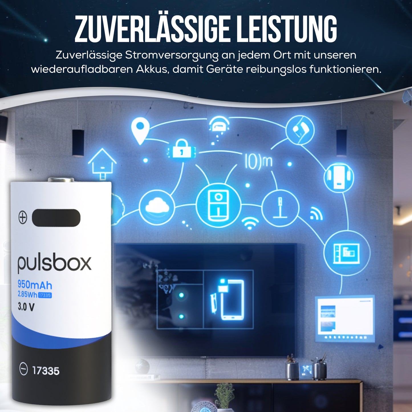 RCR123A CR123A 17335 Li-Ion Akku 3.0V | 3.7V 950mAh | USB-C wiederaufladbar | integrierter Schutz