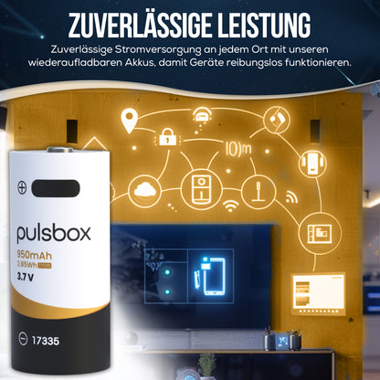 RCR123A CR123A 17335 Li-Ion Akku 3.0V | 3.7V 950mAh | USB-C wiederaufladbar | integrierter Schutz