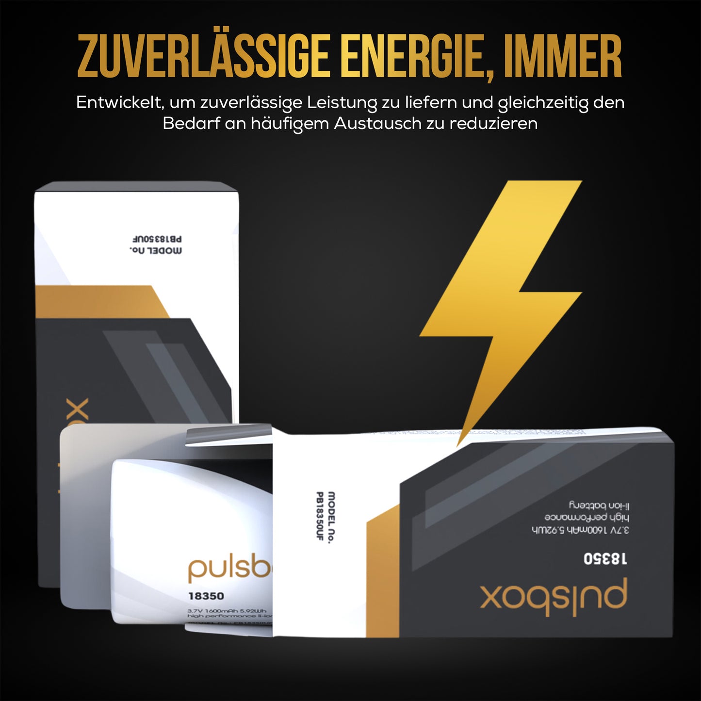 18350 Li-Ion Akku 3,7V | Flat Top/Button Top | 1600mAh | 8A (2 x Akku)