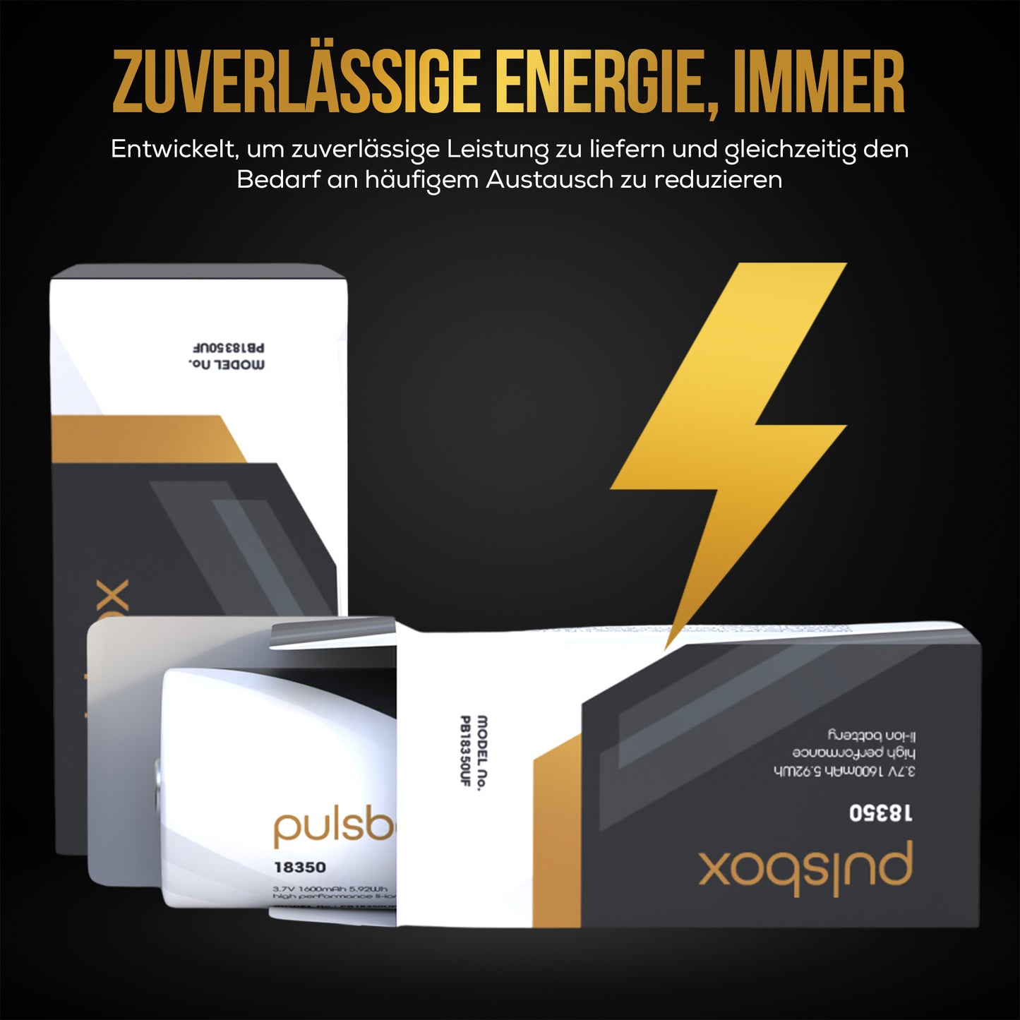 18350 Li-Ion Akku 3,7V | Flat Top/Button Top | 1600mAh | 8A (2 x Akku)