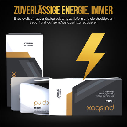 18350 Li-Ion Akku 3,7V | Flat Top/Button Top | 1600mAh | 8A (2 x Akku)