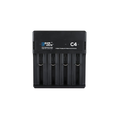 PureUltra C4 Ladegerät für 4x Li-Ion Akkus | 4-Schacht USB Akkuladegerät
