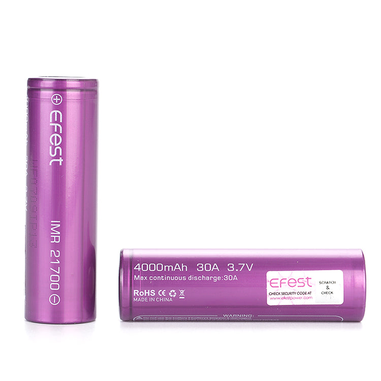 EFEST 21700 Li-Ion Akku 4000mAh – 3,7V IMR Hochstromzelle | 30A Pulsstrom | ungeschützt