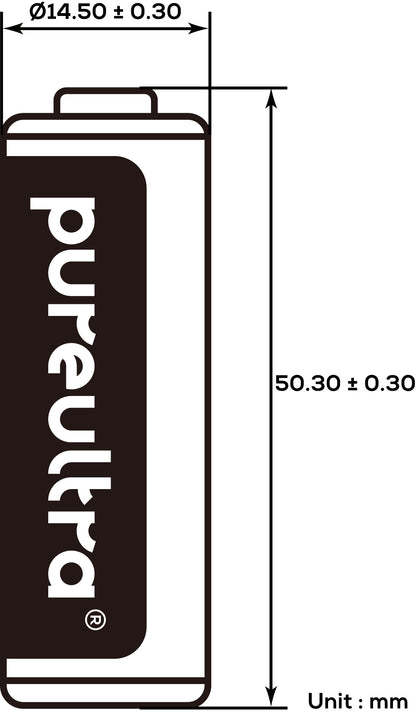 PureUltra 14500 Li-Ion Akku 1000mAh – Wiederaufladbar mit PCB-Schutz – 3.7V Hochleistungsakku