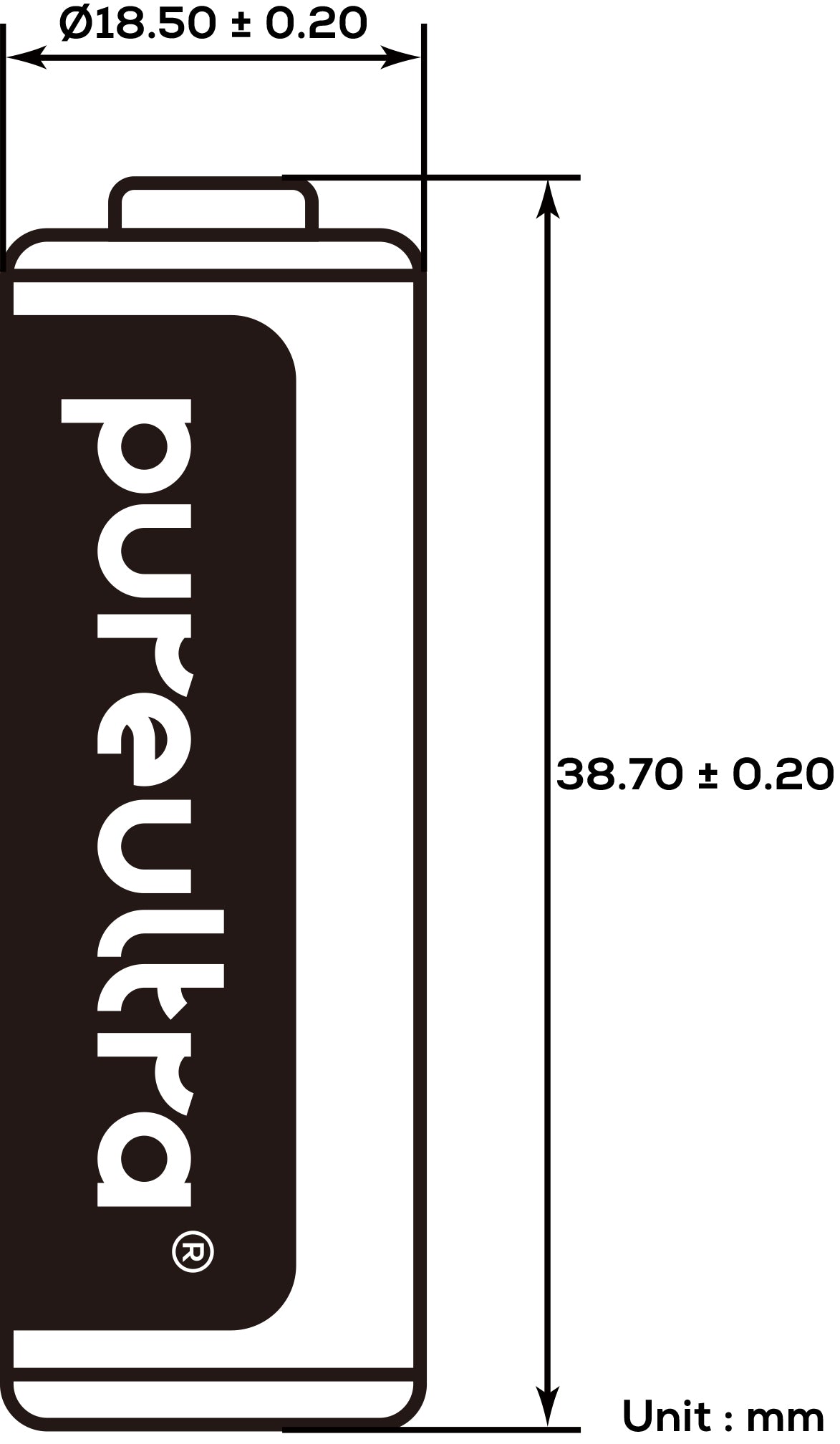 PureUltra 18350 Li-Ion Akku 1200mAh – Wiederaufladbar mit PCB Schutzschaltung – Hohe Leistung für LED-Taschenlampen, Controller UVM