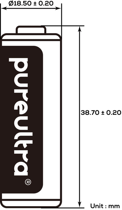 PureUltra 18350 Li-Ion Akku 1200mAh – Wiederaufladbar mit PCB Schutzschaltung – Hohe Leistung für LED-Taschenlampen, Controller UVM