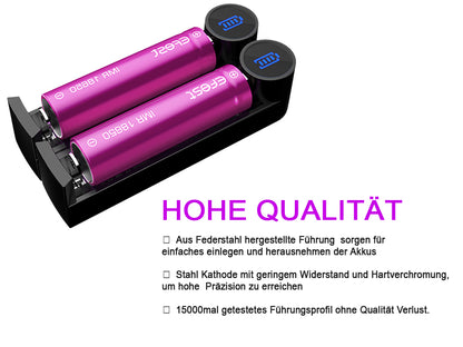 EFEST SLIM K2 Li-Ion Ladegerät – 2-Schacht USB Charger für 18650, 21700, 26650 Akkus – Schnellladefunktion & Verpolungsschutz