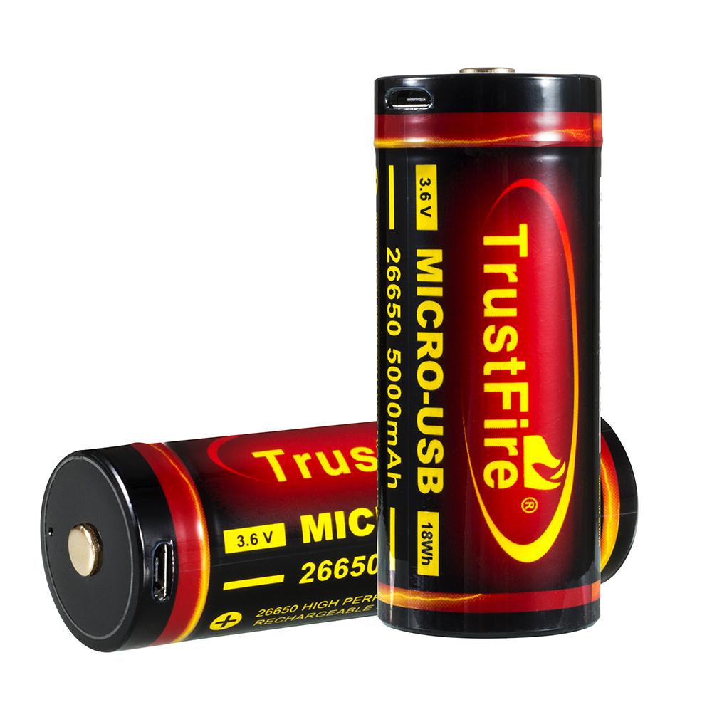 26650 5000mAh Akku PCB-Schutz - USB wiederaufladbar