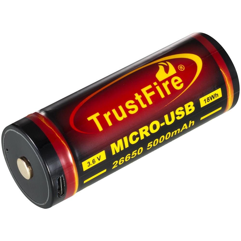 26650 5000mAh Akku PCB-Schutz - USB wiederaufladbar