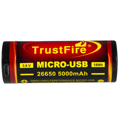 26650 5000mAh Akku PCB-Schutz - USB wiederaufladbar