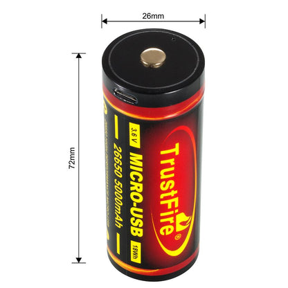 26650 5000mAh Akku PCB-Schutz - USB wiederaufladbar