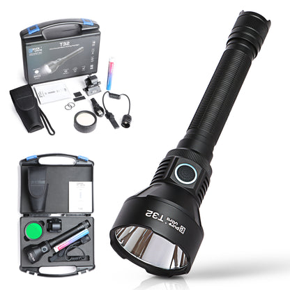 T32 Taschenlampe, 3.200 Lumen, 1.150 Meter Reichweite, Hochleistungs-LED, Wasserdicht & Robust für Outdoor- und Professionellen Einsatz